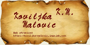 Koviljka Malović vizit kartica